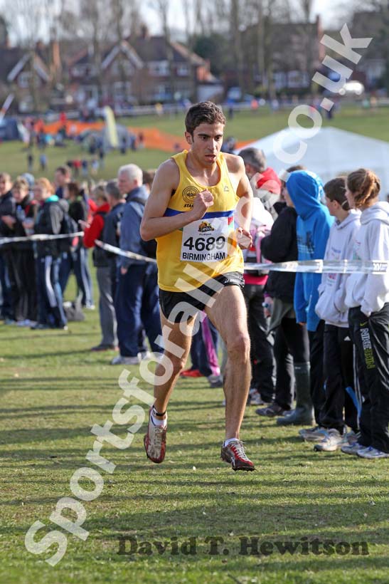 Jonathan Taylor (North East) in the Senior Mens McCain Inter Counties Cross Country, Cofton Park, Birmingham.